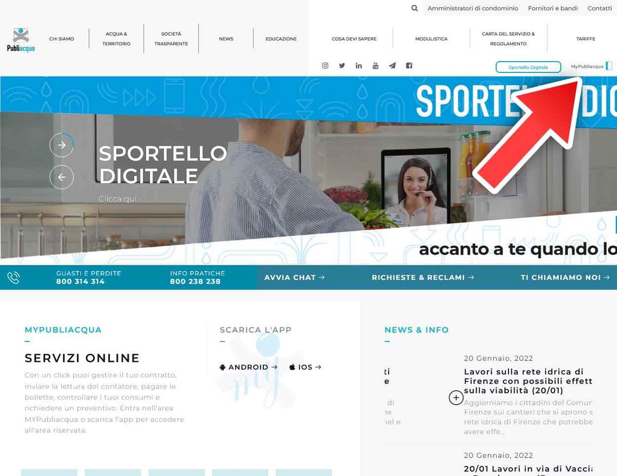 L'area clienti MyPubliacqua è accessibile dal sito del fornitore. L'area clienti MyPubliacqua per la gestione delle forniture idriche.